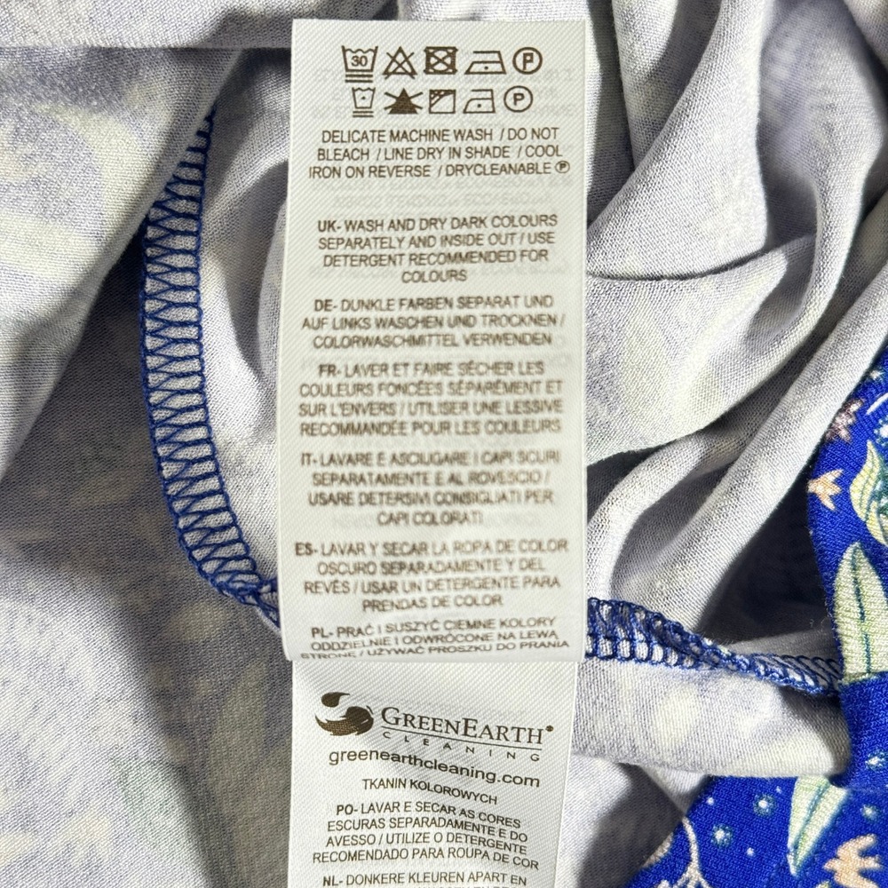 Boden Maxi Skirt Blue Palm Tree Print Elastic Waist Women's‎ US 12R Pockets NWT - Picture 11 of 16